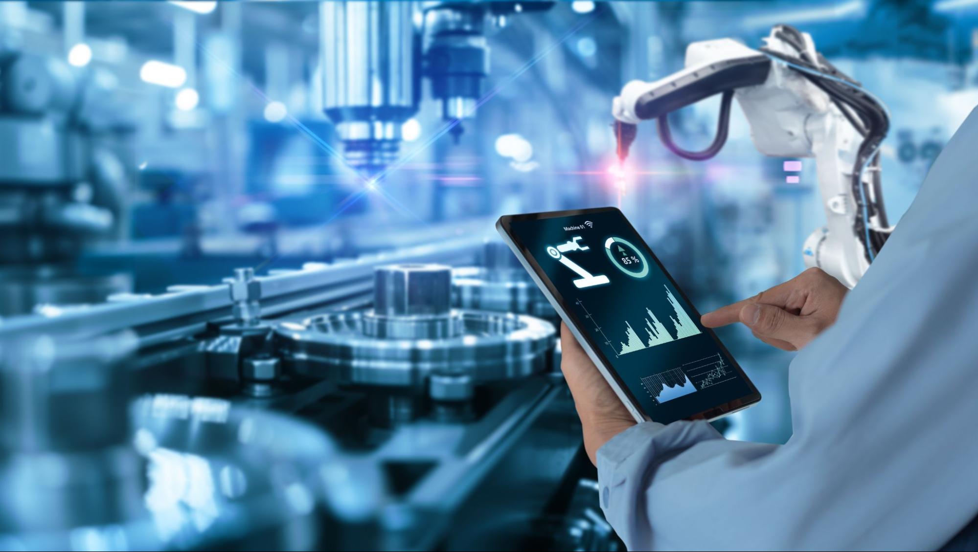 Smart Industry Automation Manufacturing Control Concept